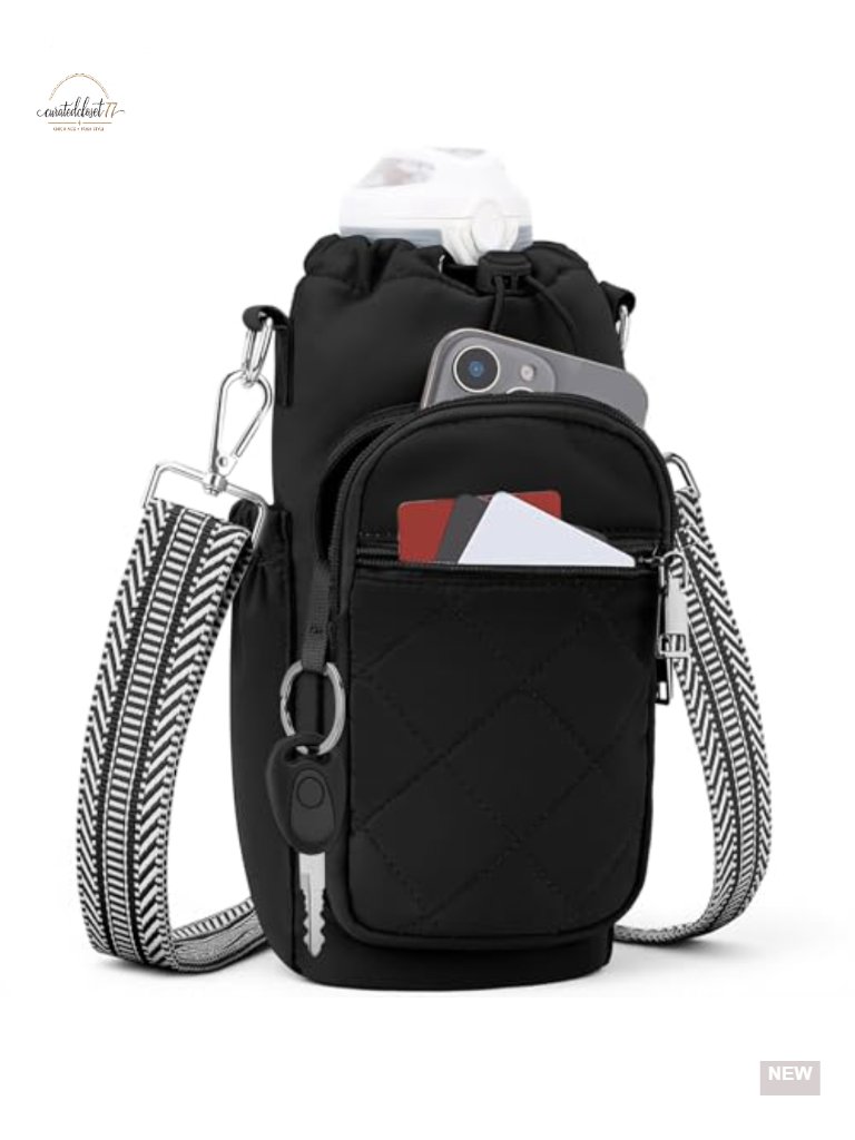 Insulated Water Bottle Sling Bag With Rfid Blocking Pockets